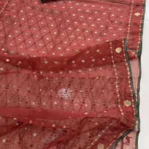 Mocha Coffee Color Jamdani Saree