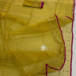 Exclusive Golden jamdani saree