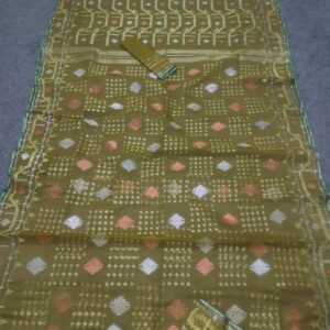 Golden jamdani Saree