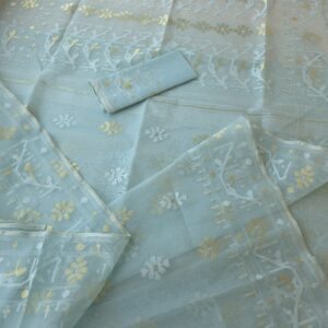 Light Sky blue Jamdani Saree