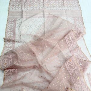 Powder PInk Jamdani Saree