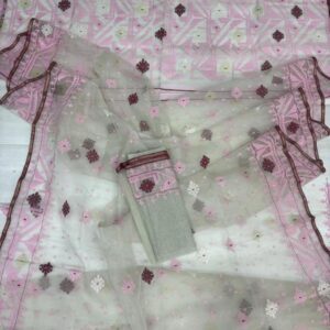 Water Color with Pink Contrasted Jamdsni Saree